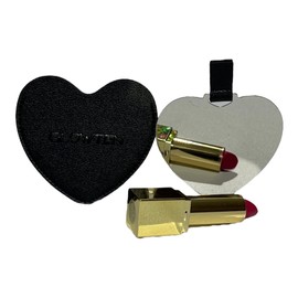 Glowten Shatterproof Unbreakable Stainless Steel Handheld Travel Compact Mirror Black Heart