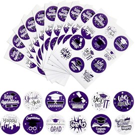 120Pcs 2025 Graduation Stickers Class of Stickers Graduation 1.5" Gift Tags for Envelopes Candy Decorations for Envelope Seal Cards Boxes(Purple)