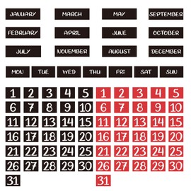 81Pack Magnetic Fridge Calendar Magnetic Days of The Week and Months Magnetic Calendar Dates Indicators Red for Office Magnetic Calendar for Fridge,Calendar Magnets for Whiteboard and Refrigerator