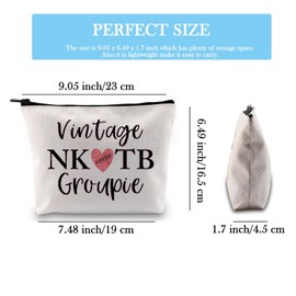 Boy Group Gift Music Band Fan Gift Vintage NK TB Groupie Zipper Pouch Celebrity Gift Makeup Bag for Music Lovers (NKTB Groupie Bag EU)