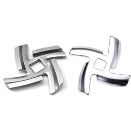 MIZORLIE (2 Pack) 5# Knife Meat Grinder Blade,Stainless Steel Knife Cutter Compatible for Size 5 Meat Grinder Stand Mixers Accessories Replacement