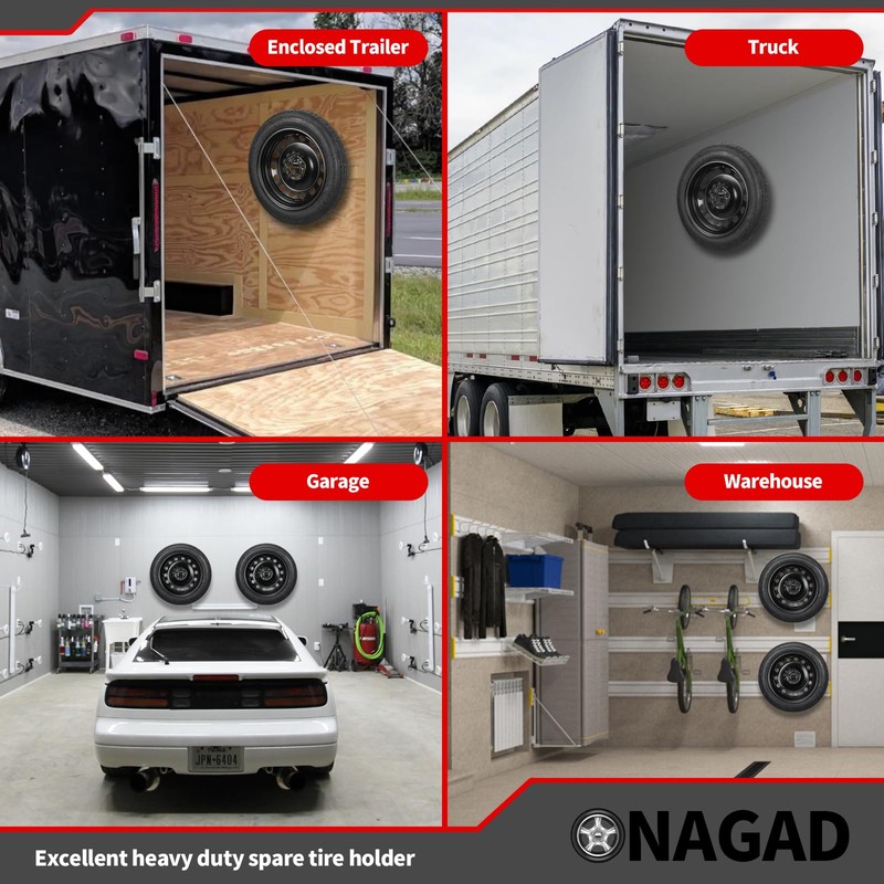 Wall Mount Spare Tire Holder Mount, Upgraded Spare Wheel Carrier,