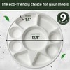 9 Compartment Round Biodegradable Divided Plates 50 Count