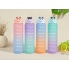 Leakproof Gradient Motivational Water Bottle 750ml with Time Marker and