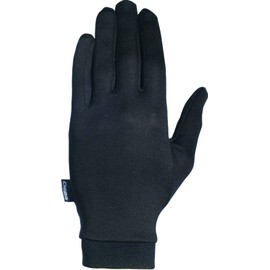 Chiba Men's Liner Gloves, Silk, Black, L