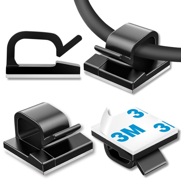 100 Pcs Cable Clips, Adhesive Cable Organizer Cord Holder Wire