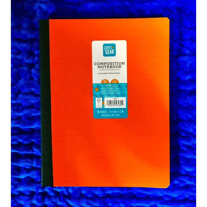 pen+gear composition book 80 Sheets Durable POLY Cover, WIDE RULED,