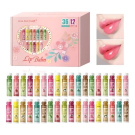 Set De Bálsamo Labial De 12 Sabores, 36 Unidades, Hidratante