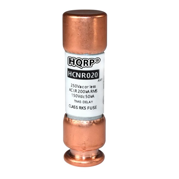 HQRP HCNR020 20 Amp 250V Dual Element Time-Delay Fuse, Class