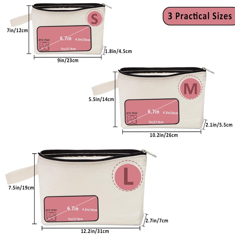 Koolmox 20 PCS Large Cosmetic Pouch with Bottom and Strap,