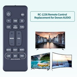 GOUYESHO Suitable for Denon Home Theater Sound Bar RC-1236 Replacement Remote Control Compatible with DHT-S216 DHTS216 DHT-S216H DHTS216H