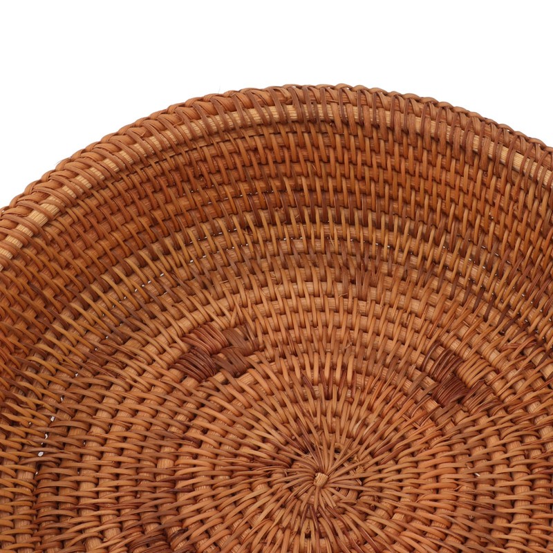 2 PCS Round Rattan Basket Unique Texture Hand Woven Process