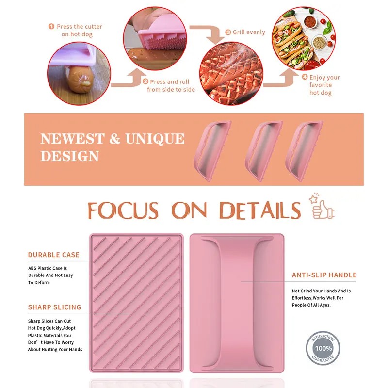 Hot Dog Slicing Cutter Tool – Plastic Sausage Slicer for