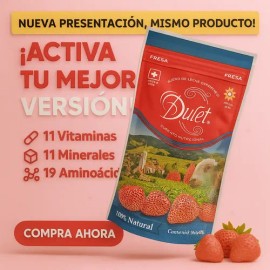 Dulet Suero De Leche Suizo Sabor Fresa 1 Bolsa De 450 Grs