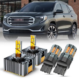 CHUSYYRAY For GMC Terrain 2018-2020 2021 LED Headlight High/Low + Turn Signal Light Bulbs