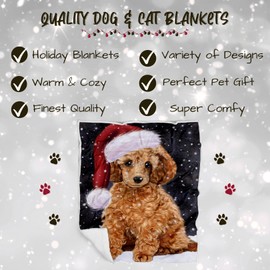 Poodle Dog Blanket - Let it Snow - Super Soft & Warm Pet Theme for Sofa or Bed, Warm Fleece, Sherpa or Woven Material, for Dog Lovers BLNKT162786 (60x80 Fleece)