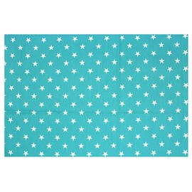 miwaki Fabric Placemat for Kids, Boys, Girls, Kindergarten, Nursery, Simple, Lunch Mat with Name Tag, Made in Japan, Star, Turquoise, Blue, BL S, 1 Piece