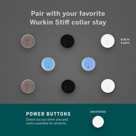 Würkin Stiffs Magnetic Power Buttons Pack of 8 | Grey, Blue, Black, & White | Replacement Magnets for Power Stays | Magnets for Collar Stays in Storage Case | As Seen on Shark Tank