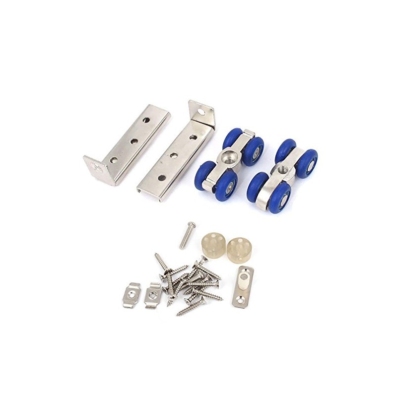 LDEXIN 2pcs 4-Wheel Metal Sliding Track Pocket Door Roller Wheel