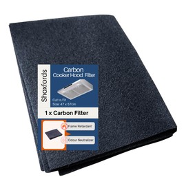 Shoxfords Carbon Filter Extractor Fan - Carbon Charcoal Filters for Cooker Hood - 47 x 57cm Universal Size for All Cooker Hoods - Flame Resistant - Anti Odour Cut to Fit - High Absorption Power.
