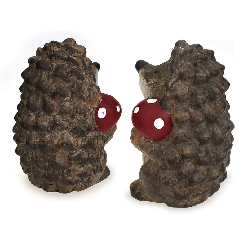 TEMPELWELT 2 x decorative hedgehog figures, each 8 cm, tone