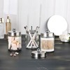 3PC Apothecary Jar Canisters Bathroom Vanity Organizer - Qtip Holder