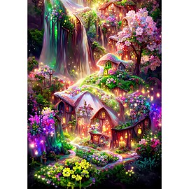 MEIYUDA Diamond Painting Art Fantasy Forest, 5D Diamond Painting Kits for Adults Kids Landscape Wall Art, Diamond Painting Kit DIY Gem Art Crystal Art Cross Stitch for Home Wall Decor 30x40cm
