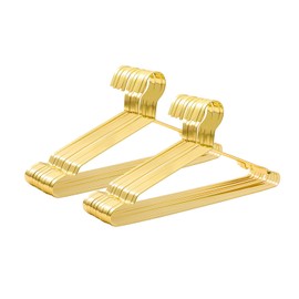 Jetdio 20 Pack Heavy Duty Extra Wide Stainless Steel Coats Hangers, 17.7” Strong Durable Metal Hanger for Heavy Garments, Sturdy Metal Rack for Shirts Jackets Trousers Pants Slack, Gold