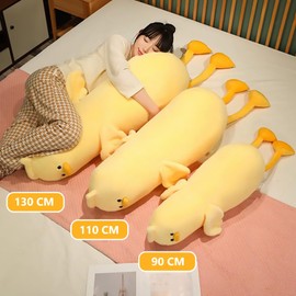 shownicer Plush Toy Duck Cuddly Toy Stuffed Toy Kawaii Duck Plush Cushion Toy Throw Pillow Gift for Children Girls 3+ Years (Yellow, 90 cm)