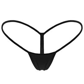 Mbotnee Women's G-Strings Micro Thongs Tiny Panties Underwear (US, Alpha, Small, Regular, Regular, Black)