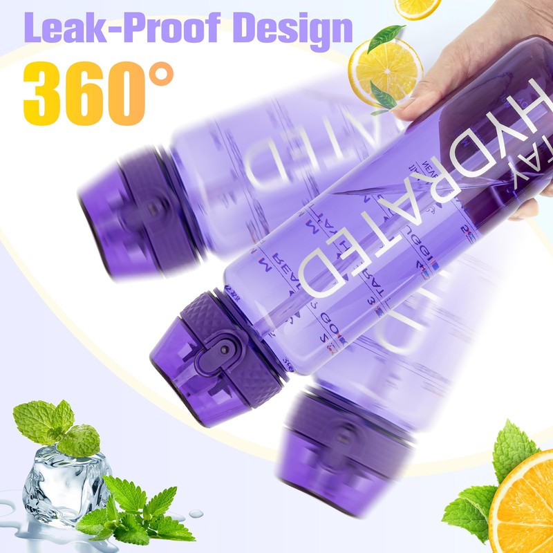 GOPPUS 32 Oz Water Bottle With Straw, Tritan Bpa-free,Wide Mouth