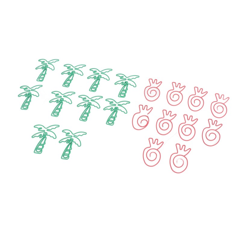 100pcs Paper Clips Portable Mini Electroplating Green Tree Pink Strawberry
