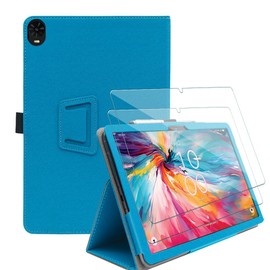 FIEWESEY for TCL TAB 10 Nxtpaper 5G 10.4 Inch Case with 2 Pcs Screen Protector,PU Leather Folding Stand Case with Auto Sleep/Wake Cover for TCL TAB 10 Nxtpaper 5G 10.4 Inch Tablet Model:9199S (Blue)