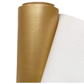 A-Express Faux Leather Fabric Leatherette Vinyl Waterproof Leathercloth Material Clothing Dressmaking Upholstery - 1 Metre 100cm x 140cm Gold