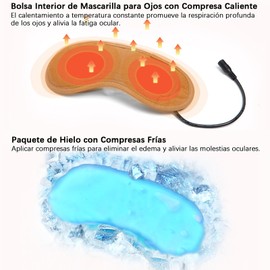 Antifaz,Mascarilla Para Ojos Calentada, Mascarilla Para Ojos Con Compresa Caliente Usb Portátil Con Control Remoto, Mascarilla Para Ojos De Aromaterapia Con Compresa Fría, Mejora La Blefaritis, Ojo Seco, Ojeras, Bolsas Para Los Ojos, Para Descansar Los O