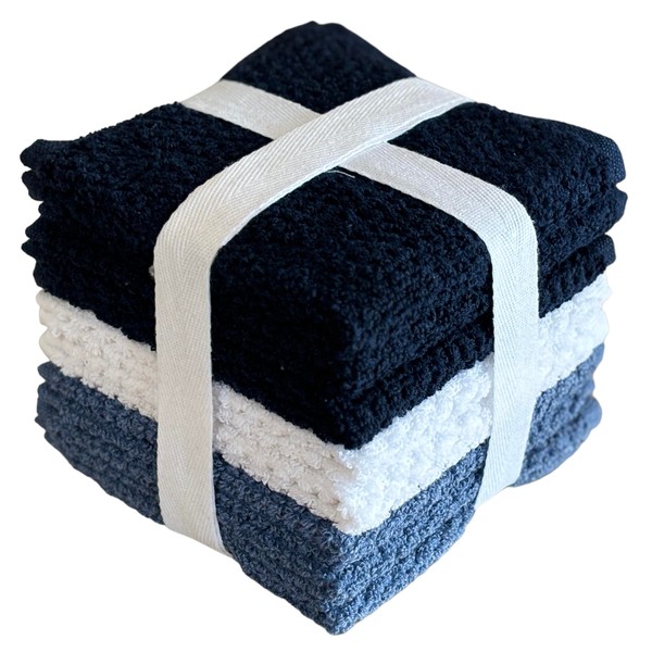 Petal Cliff Washcloths Set of 8 - Popcorn Weave Wash