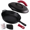 Cuisinel Cast Iron Skillet with Lid - 12"-inch Pre-Seasoned Covered