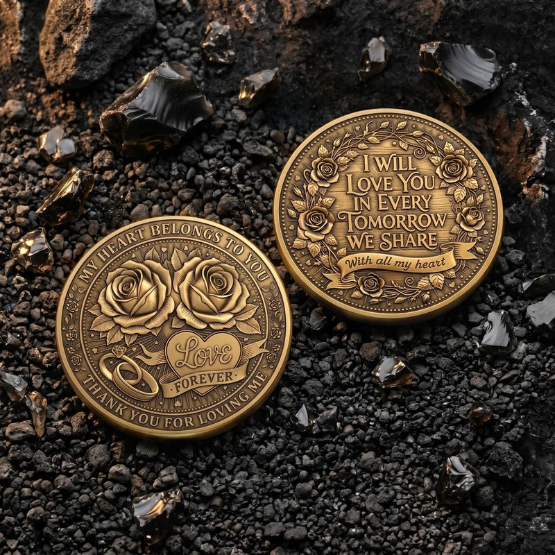 Romantic Keepsake Coin for Couples – Double-Sided Engraved Love Token