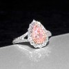 LILY TREACY 4ct CZ Ring Pink Pear Cut Cubic Zirconia