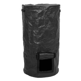 Daiilg Garden Yard Compost Bag with Lid Waste Sacks Composter 34 Gallon Ferment Manure Waste Collector Easy to Use