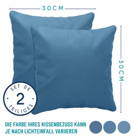 Dreamzie Pillowcases, 30 x 30 cm (Set of 2), 100% Jersey Cotton, 150 g/m², Blue, Resistant and Hypoallergenic