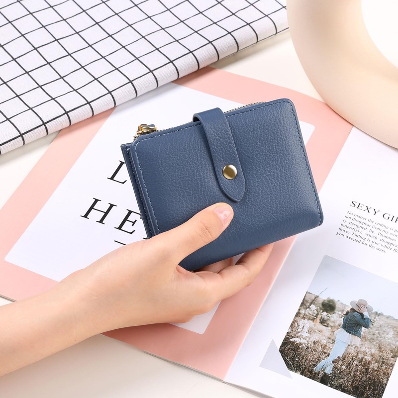 GAEKEAO Small Purses for Women Leather Bifold Women Wallet with