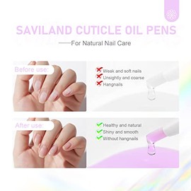 SAVILAND- Bolígrafo de aceite para cutículas natural: 6 piezas de aceite revitalizante para cutículas para uñas con vitamina E para reparar cutículas