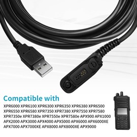 for Motorola XPR7550 PMKN4012 PMKN4012B Programming Cable for Motorola XPR6350 XPR6550 XPR7350E XPR7550E APX6000 APX6000XE APX7000 APX7000XE XPR7580 Mobile Radi