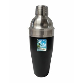 R and R Imports Siesta Key Beach Florida Tropical Beach Design Souvenir 24 oz Stainless Steel Cocktail Shaker Black Single