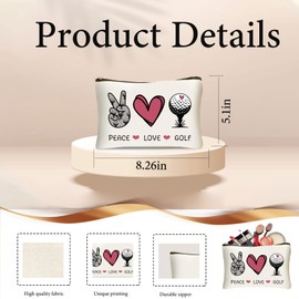 DHQH Golf Gifts Canvas Tote Bag for Women, Birthday Christmas Gifts for Baseball Lovers Fans Players, Coach Gift Set with Cosmetic Bag Sports Party Favor