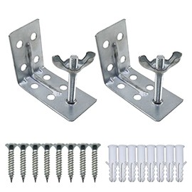 MEETOOT 2pcs Curtain Hardware Roman-Style L-Shaped Sunshade Roman Shade Wall L Bracket and Wingnut Ceiling or Wall Mount Brackets for Roman Shade Home Window Drapery Use