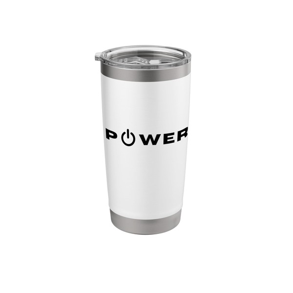 Creative Typography Minimalist Design "Power" Stainless Steel Insulated Tumbler
