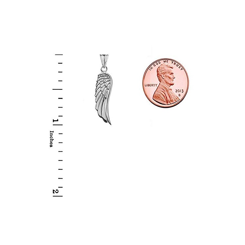 Claddagh Gold Bold 10k White Angel Wing Charm Pendant