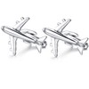 HONEY BEAR Airplane Plane Cufflinks for Men Shirt Steel with